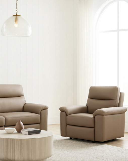 Aspire Corvan Leather Recliner Chair Natural - Aspire - image 1
