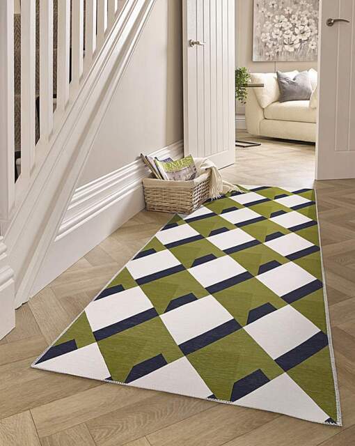 Kyoto Washable Easy-Care Runner Cream/Green - Origins - Size: 67X200 - image 1