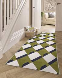 Kyoto Washable Easy-Care Runner Cream/Green - Origins - Size: 67X200 - thumbnail 1