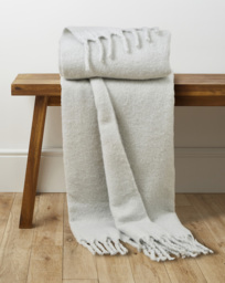 Faux Mohair Fringed Throw Light Grey - JD Williams - Size: 120X150