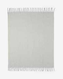 Faux Mohair Fringed Throw Light Grey - JD Williams - Size: 120X150 - thumbnail 3