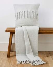 Faux Mohair Fringed Throw Light Grey - JD Williams - Size: 120X150 - thumbnail 2