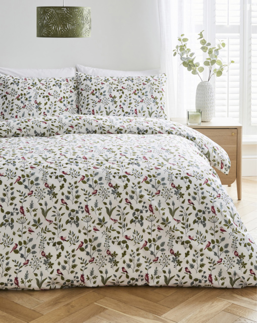 Julipa Hazel Bird Duvet Cover Set White/Multi-Coloured - JD Williams - Size: SINGLE - image 1