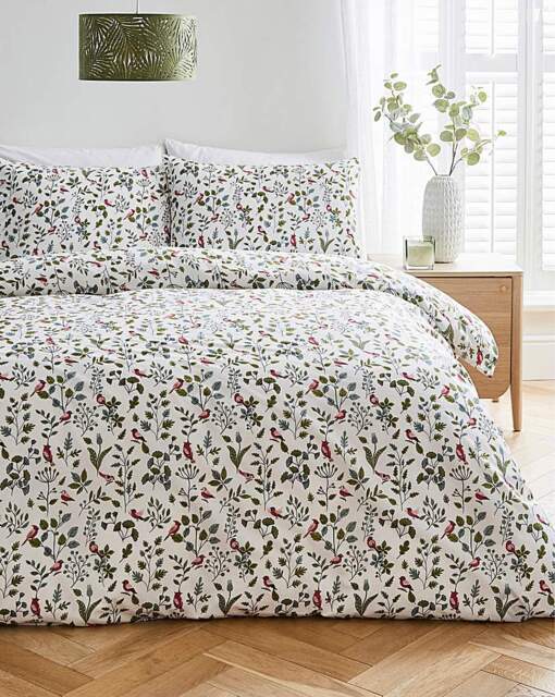 Julipa Hazel Bird Duvet Cover Set White/Multi-Coloured - JD Williams - Size: SINGLE - image 1