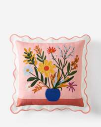 Lynn Floral Cushion with Scalloped Edge Multi - JD Williams - Size: 45X45 - thumbnail 2