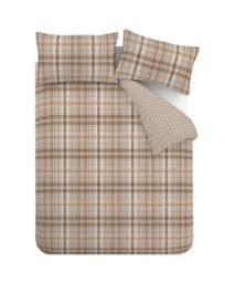 CL Brushed Hamish Check Duvet Set Natural - Catherine Lansfield - Size: SINGLE - thumbnail 5