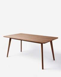 Oslo Table with 6 Etta Fabric Chairs Walnut/Grey - thumbnail 4