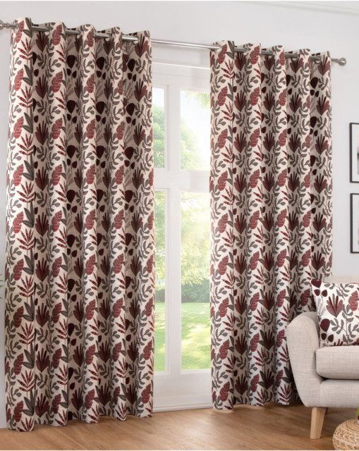 Sundour Rutland Eyelet Curtains RED - Gerry Weber - Size: 117 x 137cm - image 1