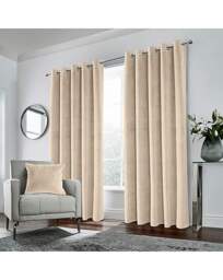 Hampton Velvet Curtain Cream - Enhanced Living - Size: 117 x 183cm - thumbnail 4