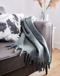 Mohair Effect Throw Green - JD Williams - Size: 125X150 - thumbnail 2