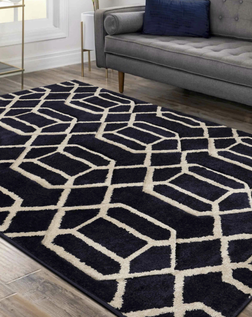 Newport Lattice Geometric Rug Navy - Homemaker - Size: 160X230 - image 1