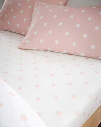 CL Brushed Polka Dot Fitted Sheet PNK Pink - Catherine Lansfield - Size: SINGLE - thumbnail 3