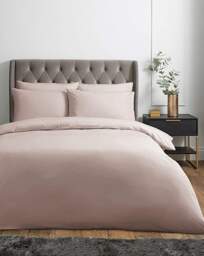 Cotton 200 Thread Count Duvet Cover Dusky Pink - At Home Collection - Size: SINGLE - thumbnail 1