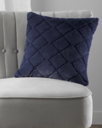 Cosy Diamond Cushion Navy - Catherine Lansfield - Size: 43X43 - thumbnail 1