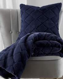 Cosy Diamond Cushion Navy - Catherine Lansfield - Size: 43X43 - thumbnail 2