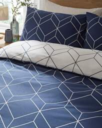 Oberon Duvet Cover Set Navy - JD Williams - Size: S KING - thumbnail 2