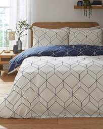 Oberon Duvet Cover Set Navy - JD Williams - Size: S KING - thumbnail 5