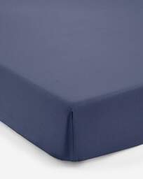 Pure Cotton 200TC 30cm Fitted Sheet Navy - JD Williams - Size: DOUBLE - thumbnail 2