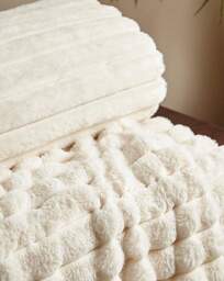 Cosy Ribbed Throw Cream - Catherine Lansfield - Size: 130X170 - thumbnail 4
