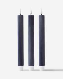 Joanna Hope Set of 3 Ribbed LED Candles Black - Joanna Hope - thumbnail 4