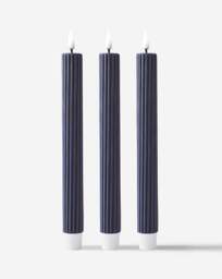 Joanna Hope Set of 3 Ribbed LED Candles Black - Joanna Hope - thumbnail 3