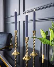 Joanna Hope Set of 3 Ribbed LED Candles Black - Joanna Hope - thumbnail 1