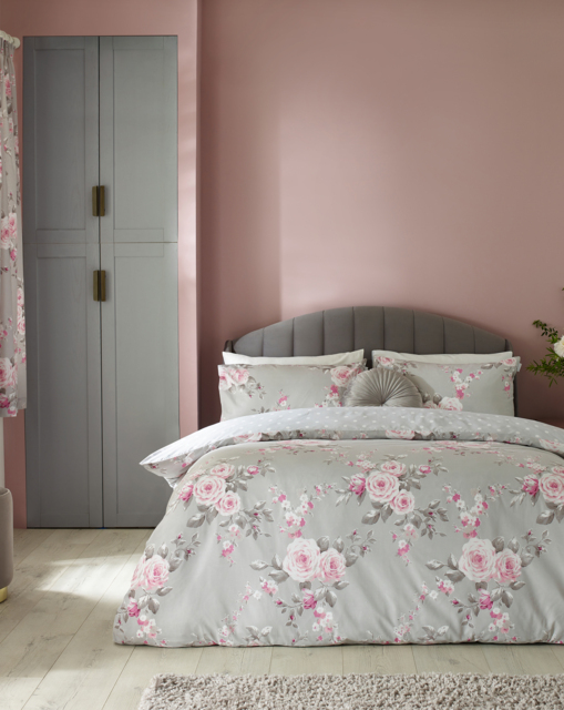 CL Canterbury Duvet Cover Set SUPERK Grey - Catherine Lansfield - Size: S KING - image 1