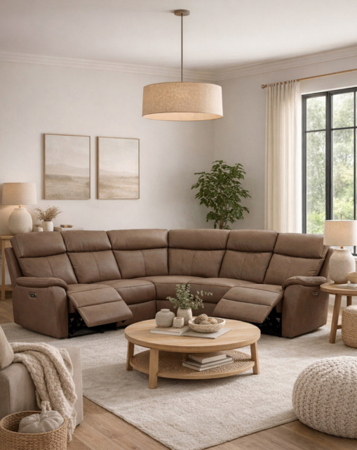 Aspire Kingsmere Recliner Corner Sofa TAN - Aspire - image 1