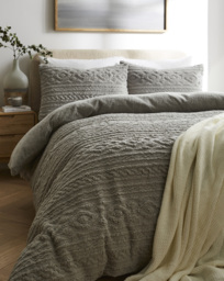 Pipin Cosy Cuddle Fleece Duvet Cover Set Grey - JD Williams - Size: KING - thumbnail 1