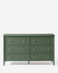 Darcy Bobbin Trim Large Chest of Drawers Green - thumbnail 3