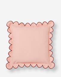 Julipa Georgia Scalloped Cotton Cushion Pink - Julipa - Size: 45X45 - thumbnail 2