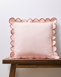 Julipa Georgia Scalloped Cotton Cushion Pink - Julipa - Size: 45X45 - thumbnail 1