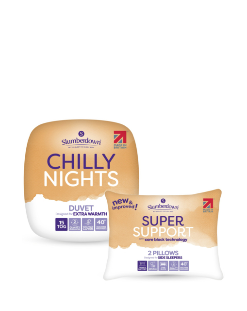 Slumberdown Duvet+2 Support Pillows White - Slumberdown - Size: KING - image 1