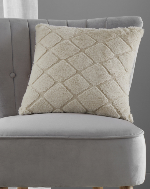 Cosy Diamond Cushion Natural - Catherine Lansfield - Size: 43X43 - image 1