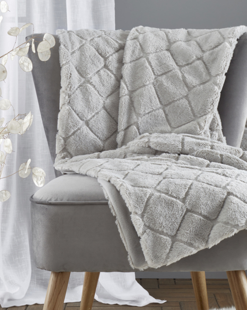 Cosy Diamond Throw Silver - Catherine Lansfield - Size: 130X170 - image 1