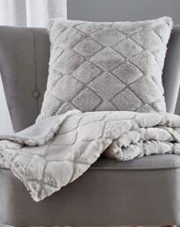 Cosy Diamond Throw Silver - Catherine Lansfield - Size: 130X170 - thumbnail 2