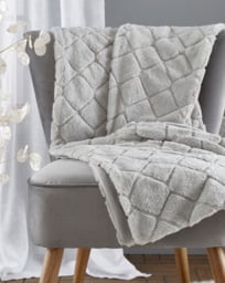 Cosy Diamond Throw Silver - Catherine Lansfield - Size: 130X170 - thumbnail 1