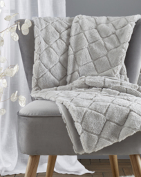Cosy Diamond Throw Silver - Catherine Lansfield - Size: 130X170
