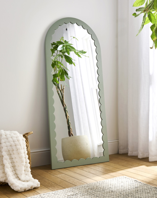 Dalia Scallop Arched Leaner Mirror Sage - JD Williams - image 1