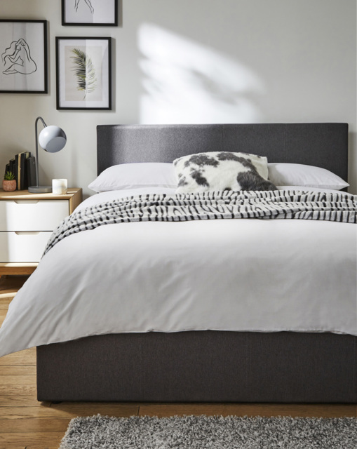 Hayden Ottoman Bed with Mattress Charcoal - Size: DOUBLE - image 1