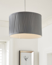 Grey Pleated Shade 30cm Grey - Searchlight - thumbnail 1