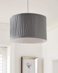 Grey Pleated Shade 30cm Grey - Searchlight - thumbnail 2