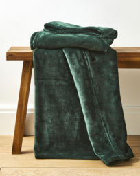 Plush Fleece Throw - Forest Green Forest Green - JD Williams - Size: 200X220