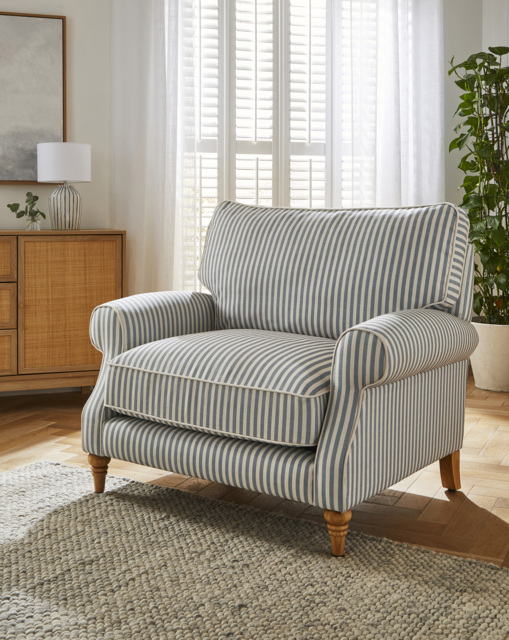 Naomi Stripe Armchair Blue - JD Williams - image 1