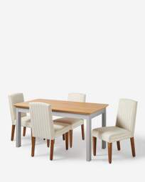 Julipa Ashford Table and 4 Everly Chairs Grey/Natural - Julipa - thumbnail 3