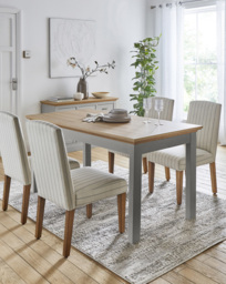 Julipa Ashford Table and 4 Everly Chairs Grey/Natural - Julipa