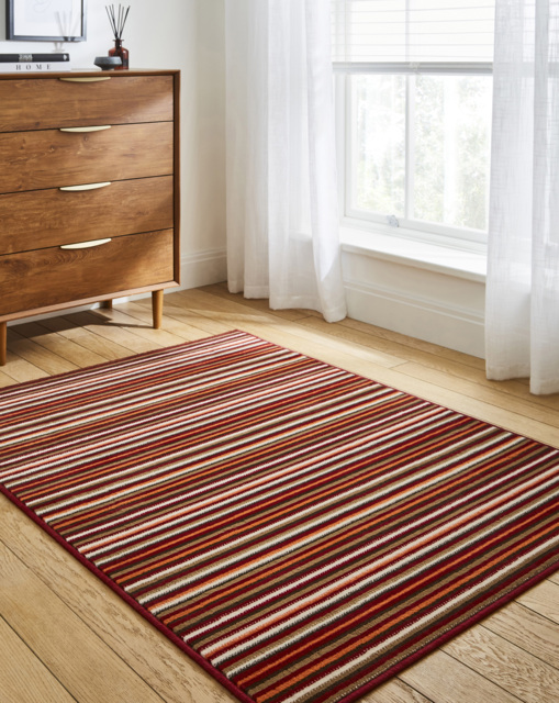 Maestro Striped Woven Rug RED - Homemaker - Size: 160X230 - image 1