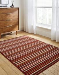 Maestro Striped Woven Rug RED - Homemaker - Size: 160X230