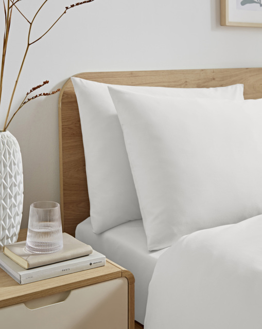 Non Iron Housewife Pillowcase Pair White - JD Williams - Size: PAIR - image 1