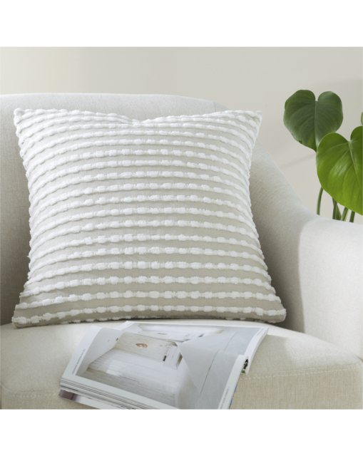 Catherine Lansfield Stab Stitch Cushion Natural - Catherine Lansfield - Size: 43X43CM - image 1
